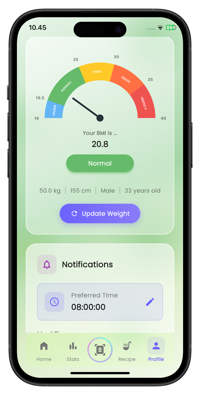 Track Your BMI & Weight Progress